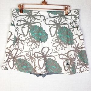 Running Skirts Skort Athletic Skirt w/Shorts Abstract Floral Pockets size L